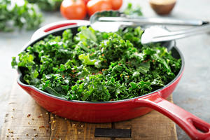 Pan of braised kale