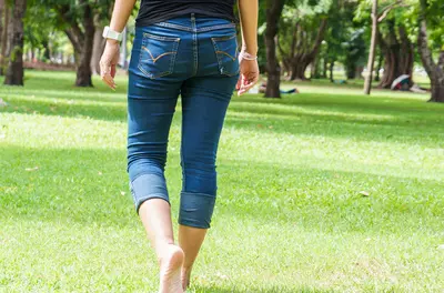 woman walking in park