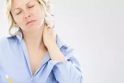 woman with neck pain