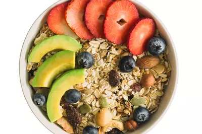 bowl of oatmeal with fruit