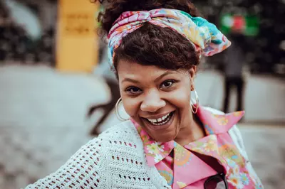 woman smiling at camera