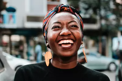 smiling woman wearing headscarf