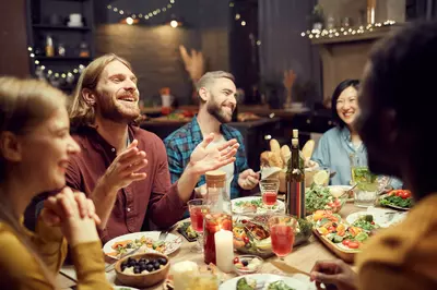 group of people having dinner